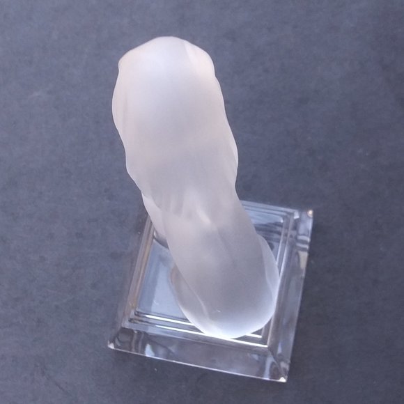 Goebel Lion Frosted Lead Crystal Figurine Paperweight very polished bottom - Picture 13 of 16